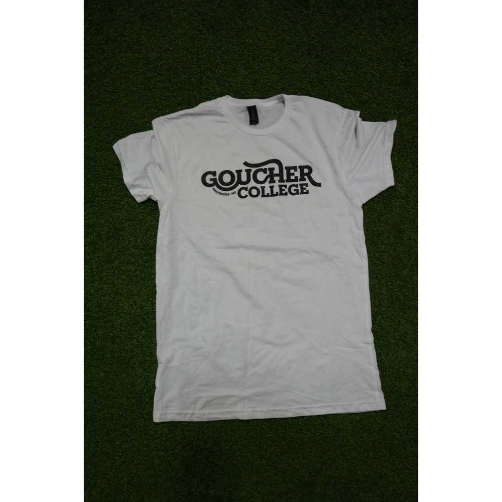Gildan T Shirt Mens M White Goucher College‎ Graphic Print Crew Neck Pullover